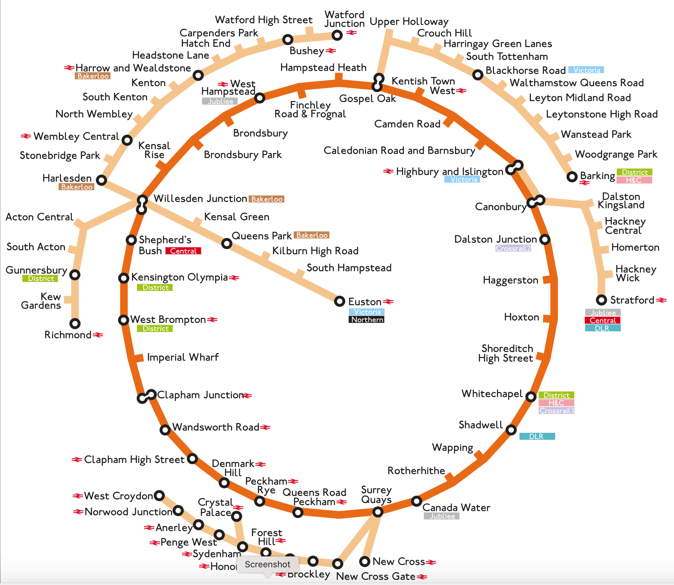 London Overground Train Rail Maps